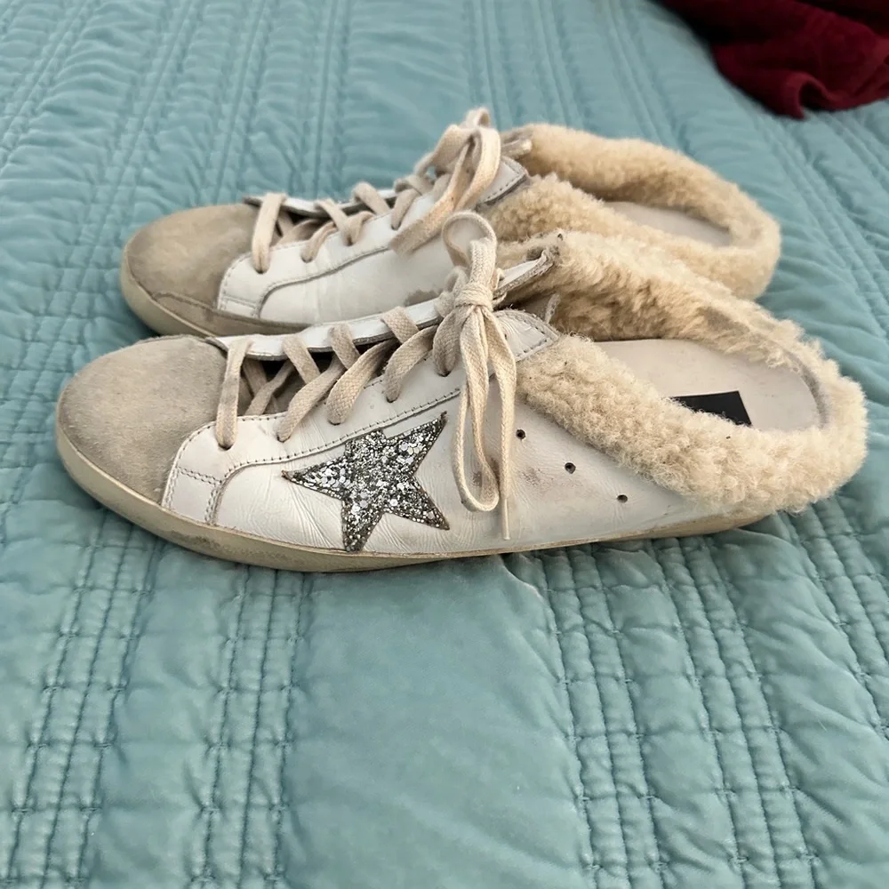 Golden Goose Super-Star Sabot white leather and shearling lining - Picture 7 of 11
